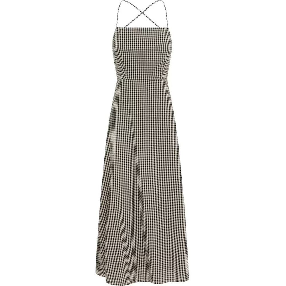 The Posse Lori Maxi Dress - S Gingham Black/Cream